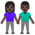 👫🏿 woman and man holding hands: dark skin tone display on Google